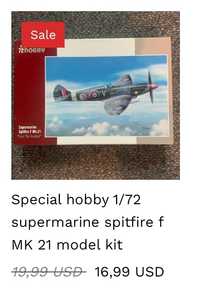 Macheta Supermarine Spitfire F Mk 21  Special Hobby