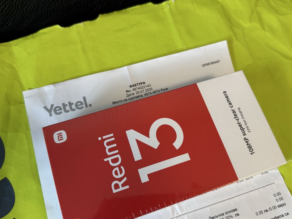 ЗАПЕЧАТАН 128GB Redmi 13 Гаранция Yettel 2028 г. Pearl Pink
