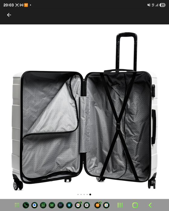 Troler, mediu, TRAVEL POLO, 67x41x29cm A1010, ABS, Alb nou .