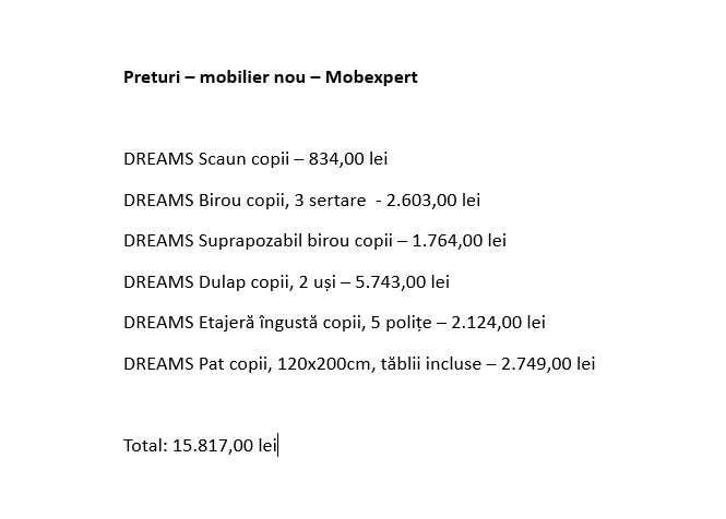 Dormitor fete - lemn masiv - Mobexpert - gama DREAMS