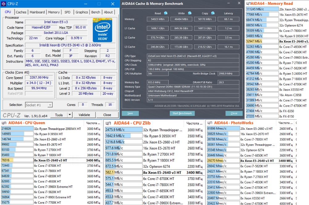 X99-BEST FOR GAME! Intel XEON E5-2640v3 3.4GHz 8/16; 24GB DDR4 ~9400F
