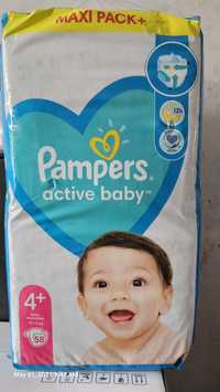 Pampers active baby 4+ 58 броя