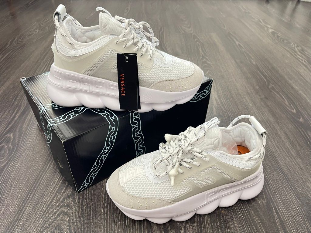 Adidasi Versace Chain Reaction full WHITE premium