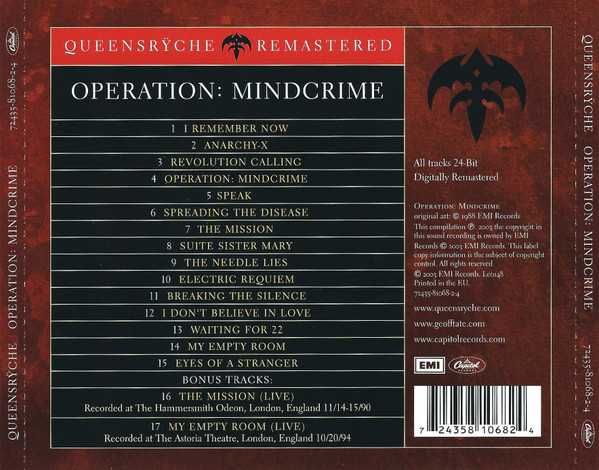 CD Queensryche - Operation Mindcrime 1988