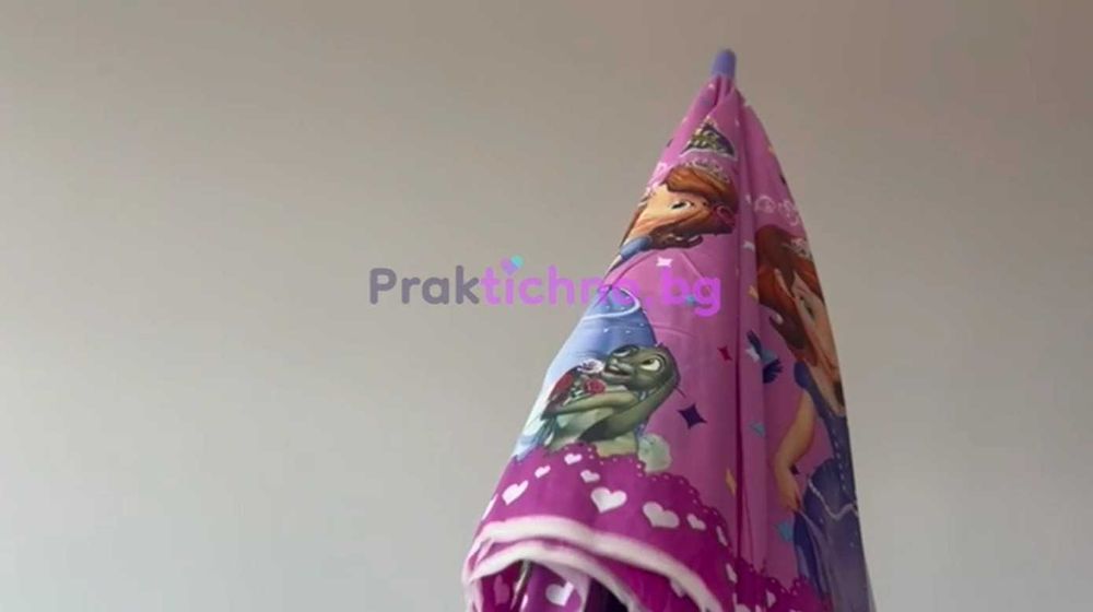 Детски качествен чадър 80 × 110 см с удобна дръжка, със свирка