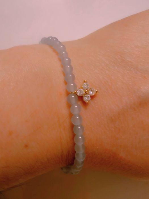 Brățară argint, placată aur, calcedonie