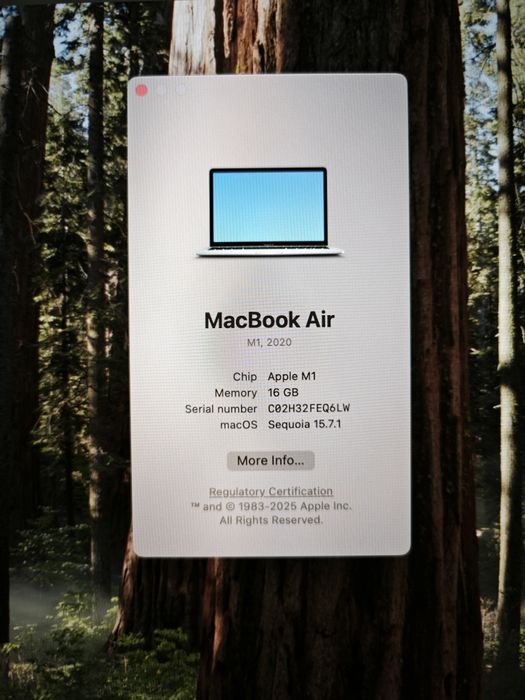 MacBook Air 13" 2020 / M1 / 16GB RAM / 256GB SSD