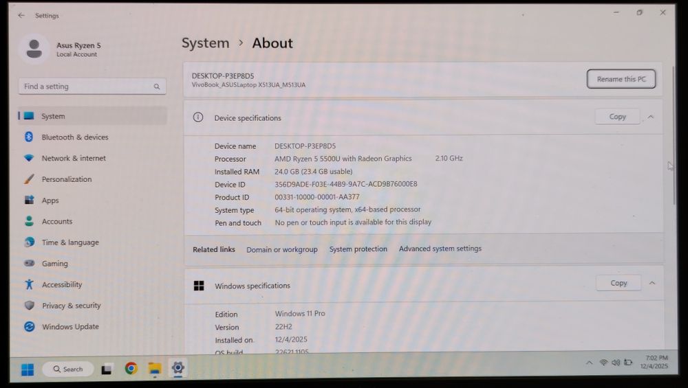 Laptop ASUS Vivobook OLED 15.6 Ryzen 5 5500U 24gb Ram 512 nvme Cutie