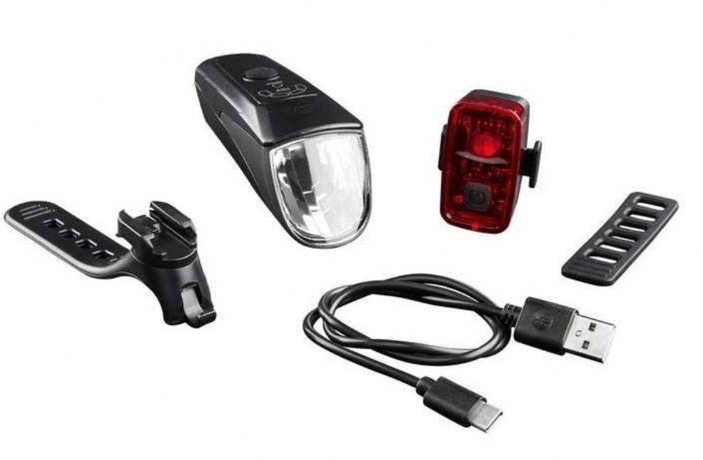 Lumini bicicleta, far si stop LED CRIVIT  cu acumulator intern lithiu