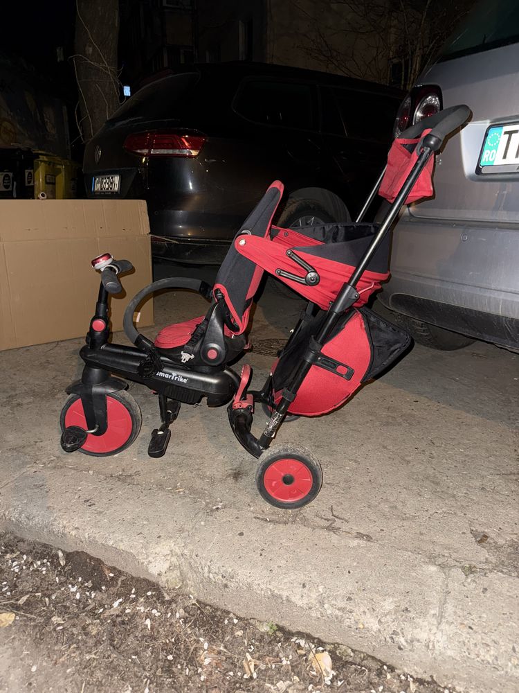 Tricicleta bicicleta pentru copii SmartTrike Rosu 6 in 1 ultrapliabila