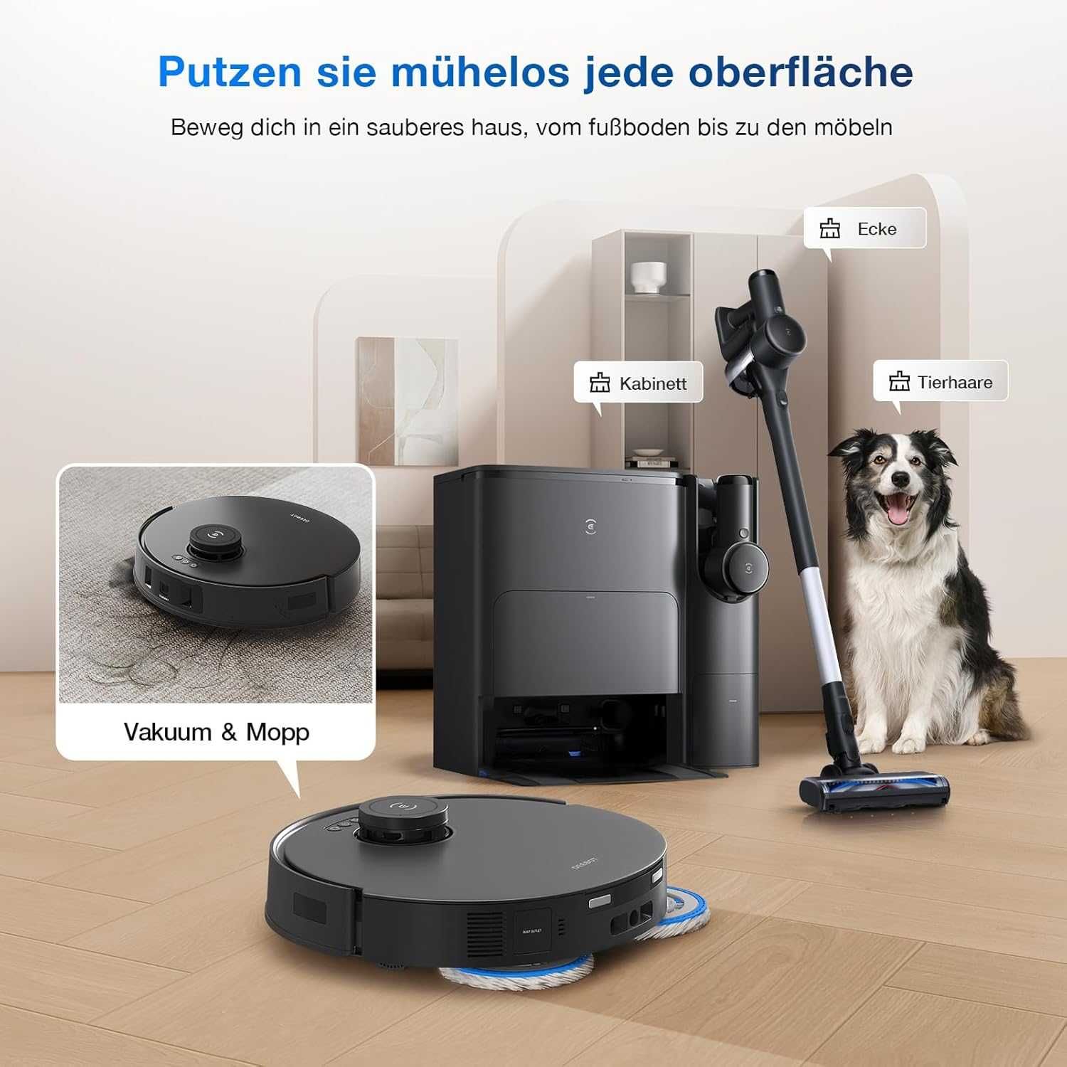 ECOVACS Deebot T30S Combo – Прахосмукачка робот със станция