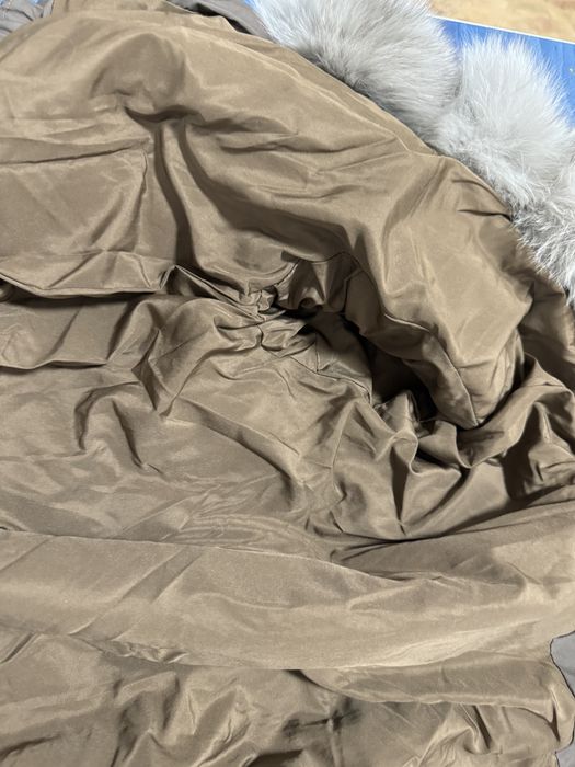 Geaca de fas, cu puf de rata si blana naturala de vulpe, marimea S