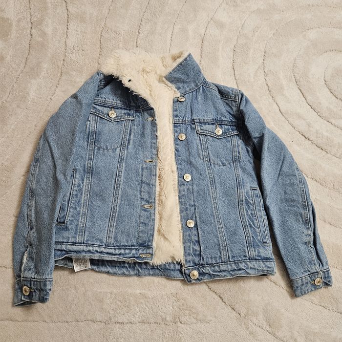 Зимно дънково яке с подплата, Манго за дете 11-12г.