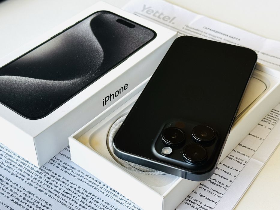Iphone 15 Pro 128GB Black Titanium Гаранция 1 година