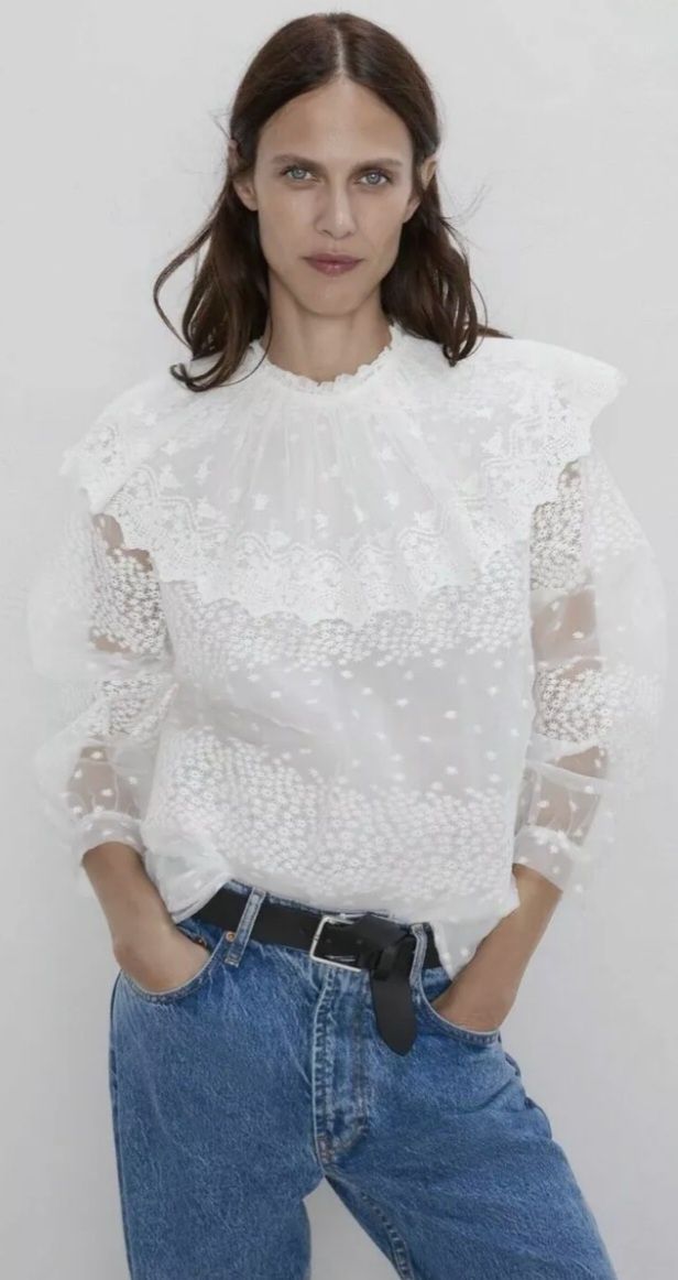 Ризи zara зара тюл, дантела, сатен