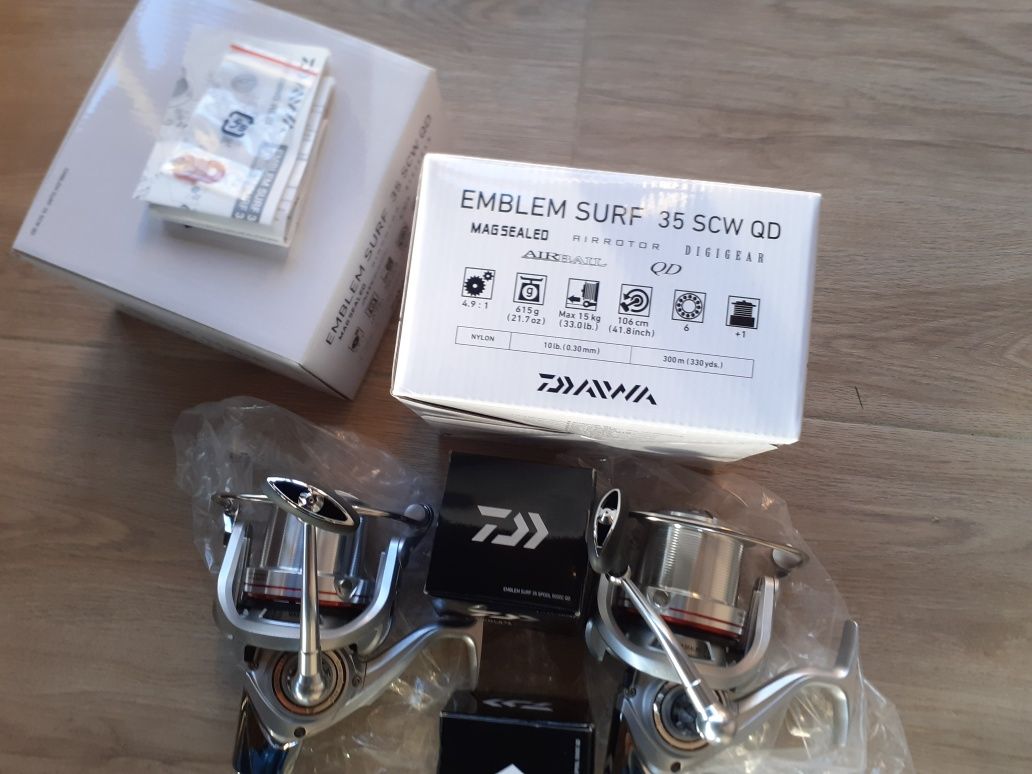 Combo crap. 2 sportex paragon 3.96m/3,75lb, 2 daiwa emblem surf 35scw