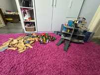 Gara de lemn+Lot mare trenulet sine accesorii Brio