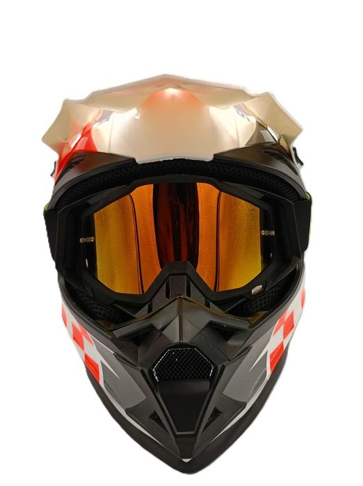 Комплект кросова каска очила и ръкавици