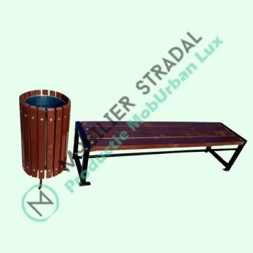Set Cos de gunoi si  Banca  fara spatar