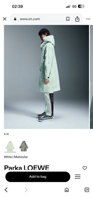 Loewe and On parka waterproof