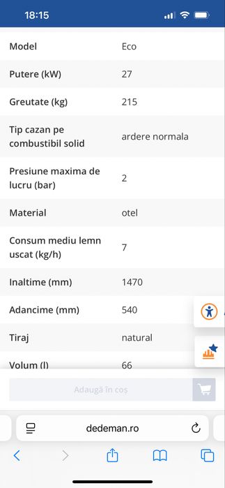 Centrala pe lemne Eco27