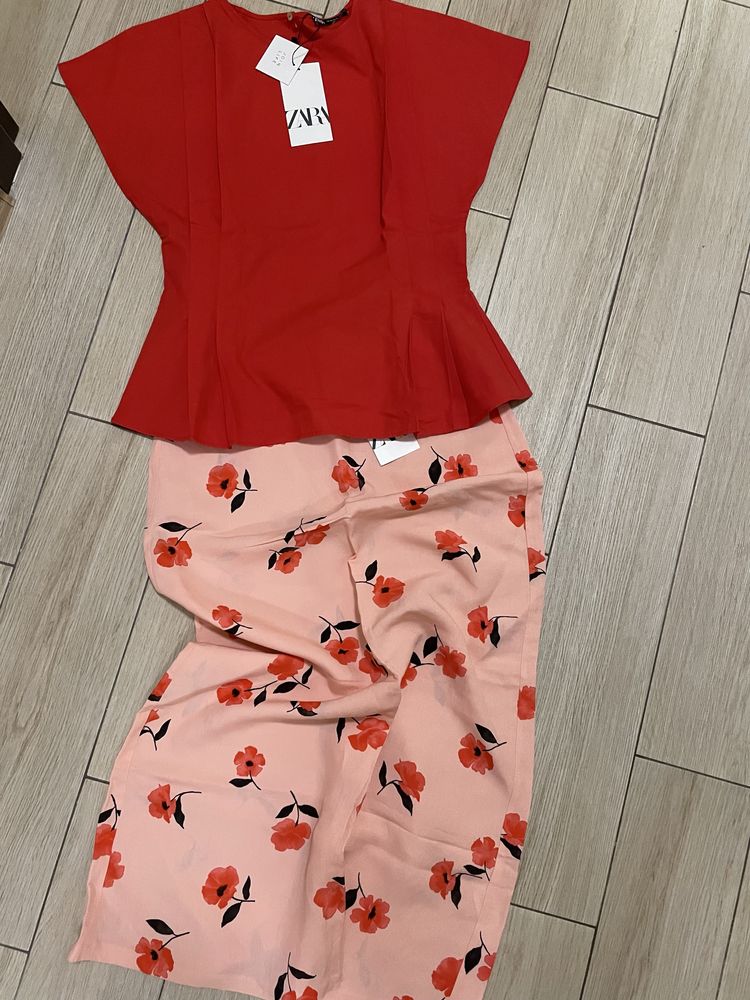 Сет пола панталон и тениска боди нови Zara Зара XS S M
