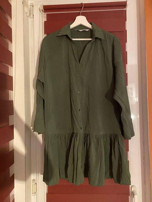 Рокля Зара тъмно зелена