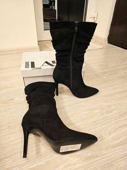 Answear Lab cizme - femei, culoarea negru, cu toc cui