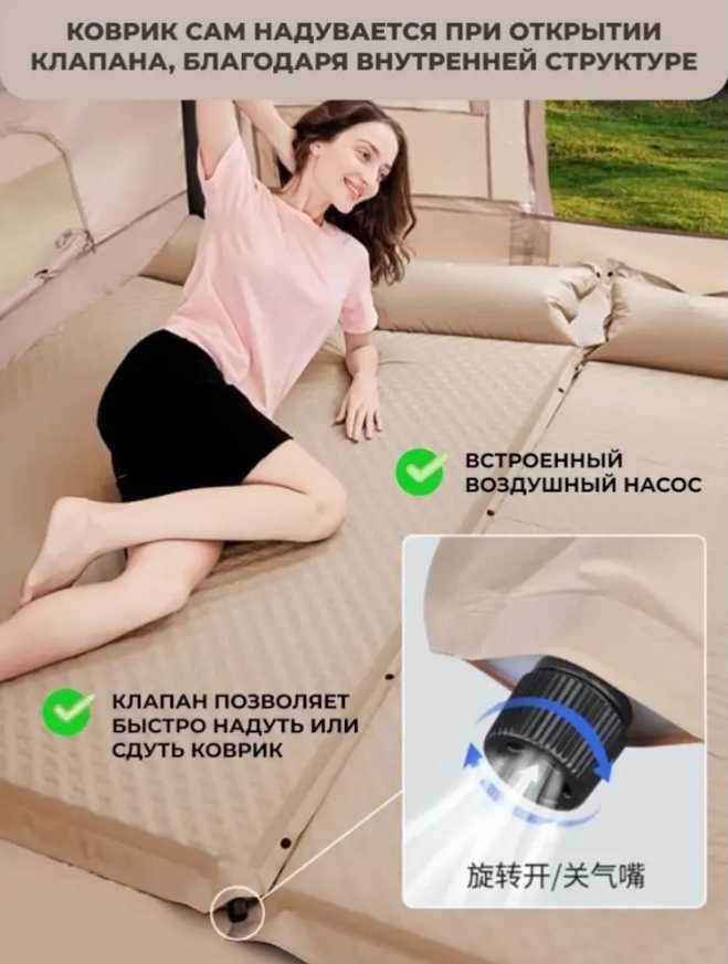 Каремат самонадувающийся 1 и 2х местный-192х67х3 и 192х132х3 см