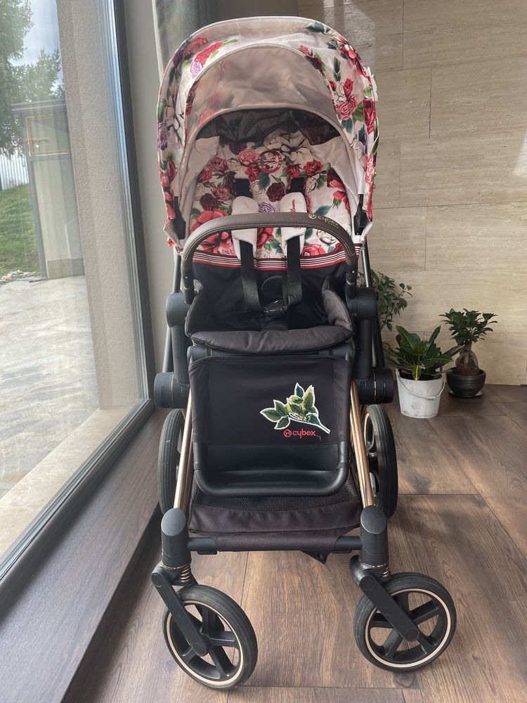 Количка Cybex Priam Spring Blossom Rose Gold