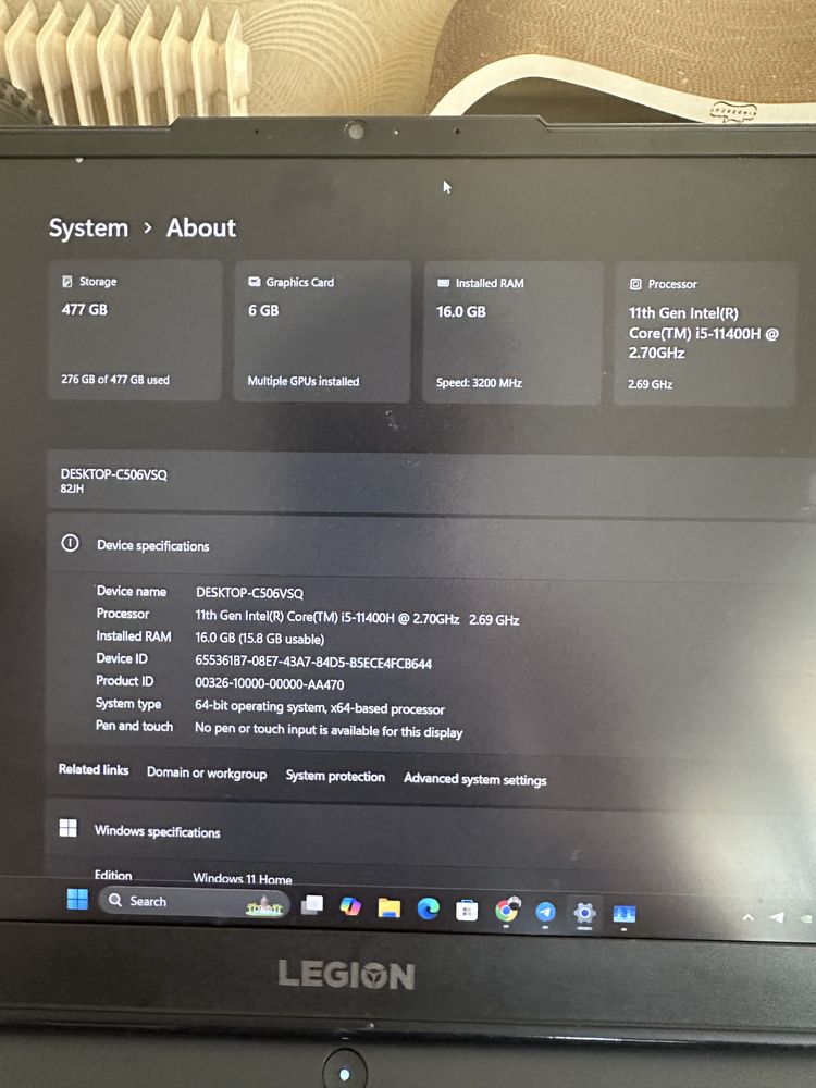 Lenovo Legion игровой ноутбук