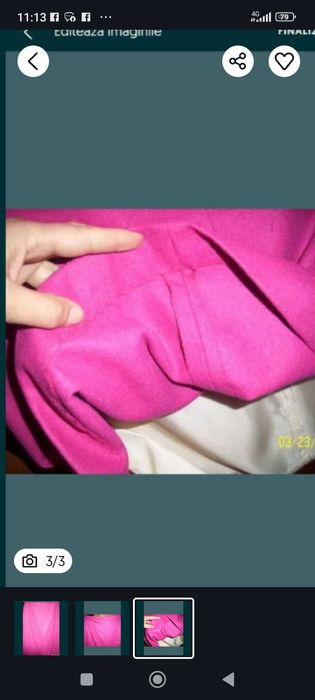 Fustă stofa ciclamen nouă 75 cm talia