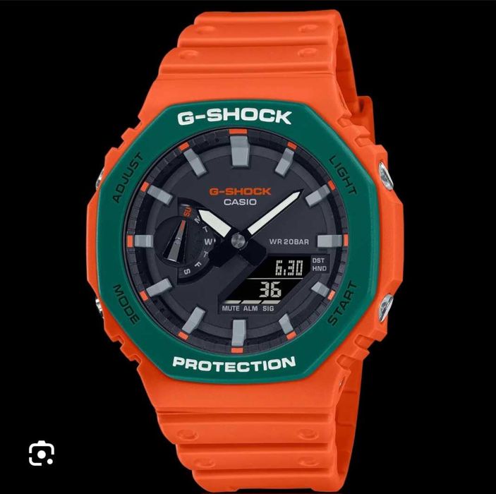 Ceas Sport Casio G-Shock GA-2100 SC Orange – Nou, Garanție 2 Ani
