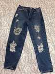 blugi rupti denim albastru