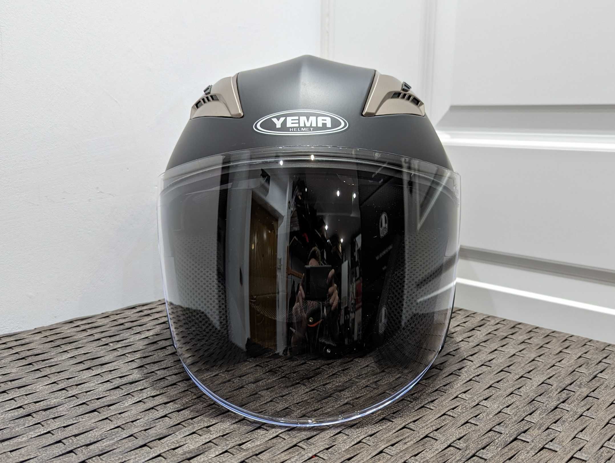 Casca moto chopper / scooter Yema, marime M - ochelari - open face