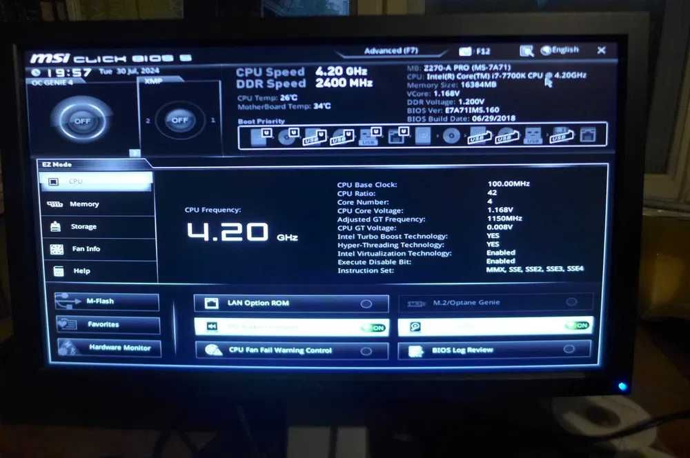 Carcasa AeroCool BattleHawk Mid ATX Placa de baza MSI Z270-A PRO Gen 7