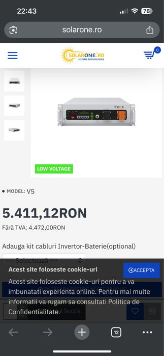 Vand  2 bateri pentru panou solar 5,12 KW bucata