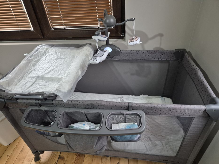 Kinderkraft JOY FULL 2 - Бебешка кошара с аксесоари