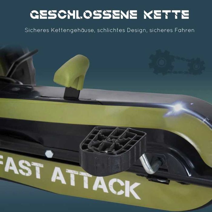 HOMCOM Картинг кола с педали и ръчна спирачка,  с регулируема седалка