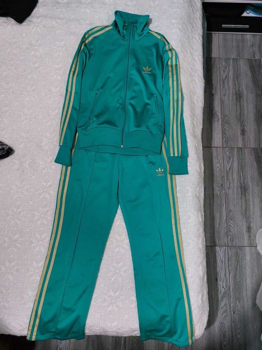 Trening original Adidas, turcoaz cu auriu