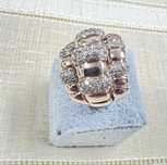 Inel Reglabil Aur Roz 18k cu Diamante Naturale