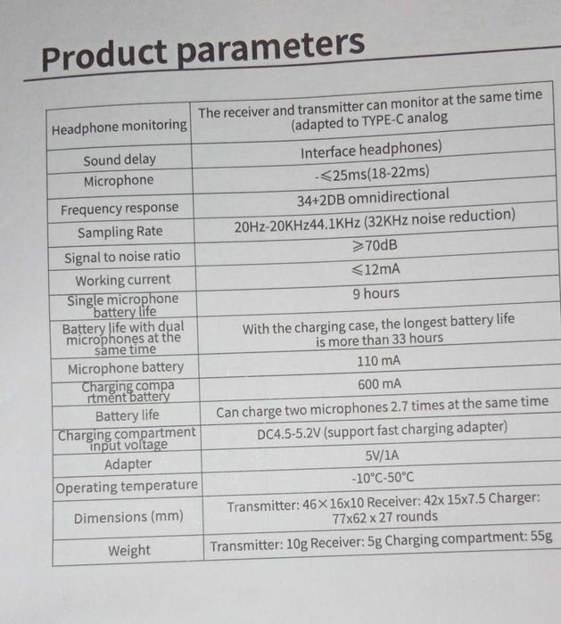 Комплект 2 безжични микрофона със зарядна кутия, за смартфон и др.