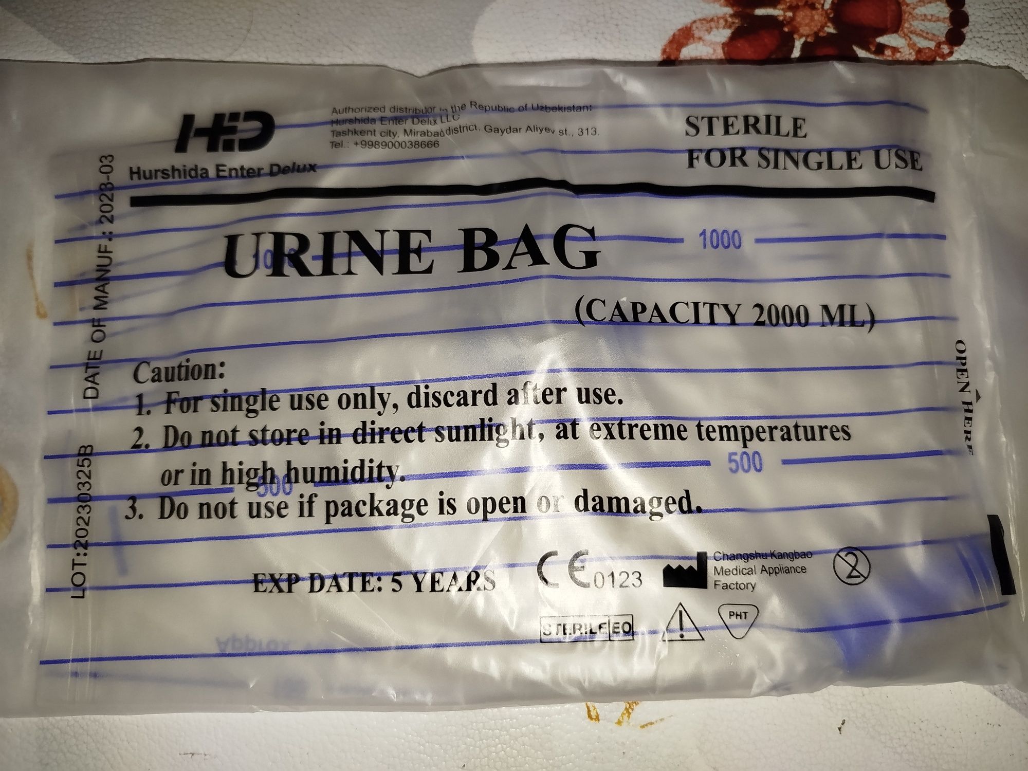 Yangi siydik qopchalari - urine bag 2000 ml