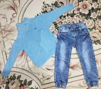 Свитер (Корея, hangteen)  и джинсы на мальчика 4-6лет в отличном сост