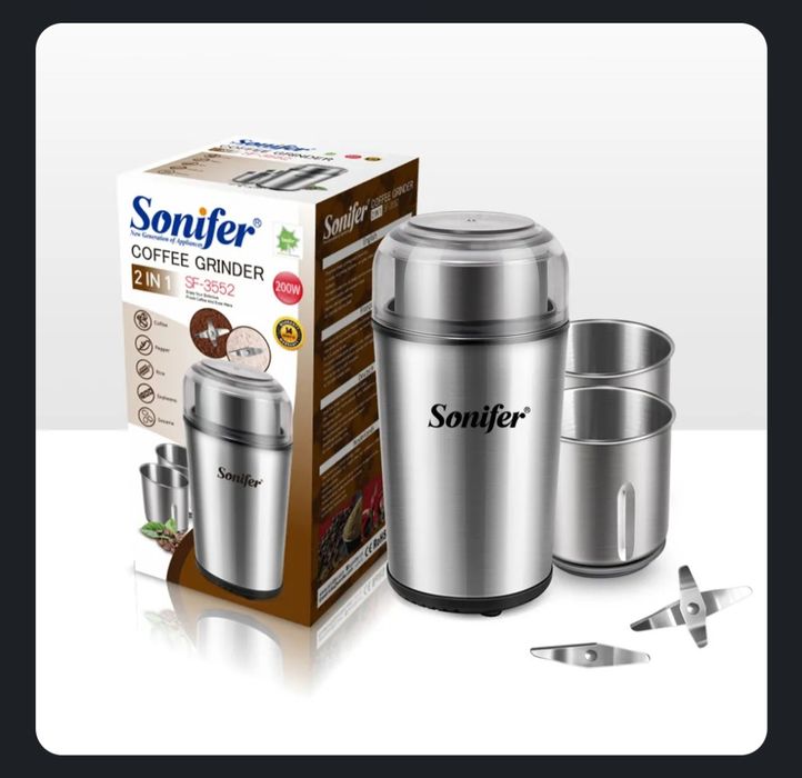 Измельчитель кофемолка, 2 в 1, электрическая, 200 Вт, SONIFER SF-3552