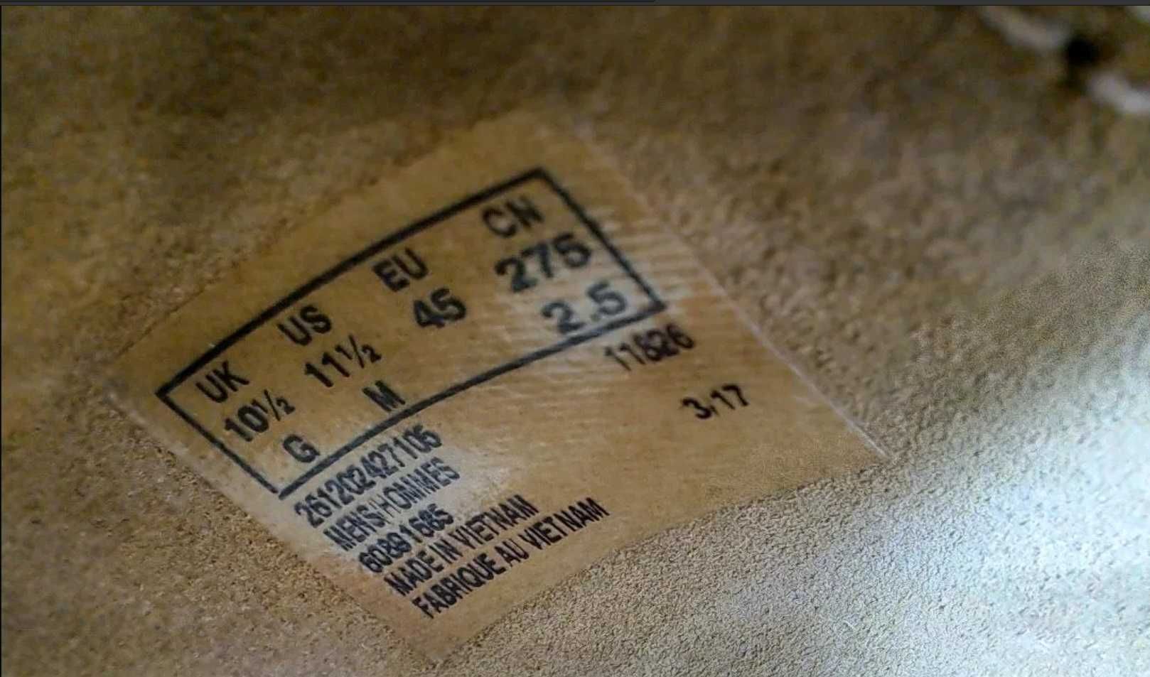 Clarks мъжки обувки от набук, тъмносиви, размер 45 - НОВИ