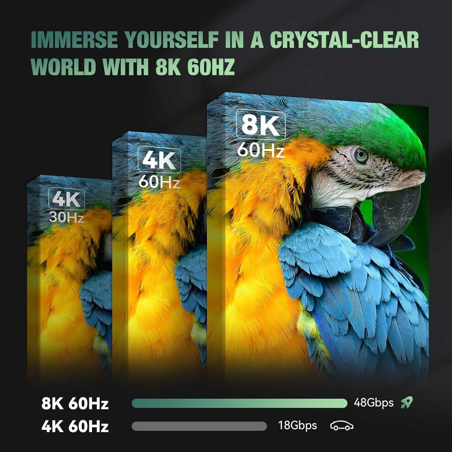 HDMI 2.1 превключвател 3 входа 1 изход с дистанционно, 4K 120Hz