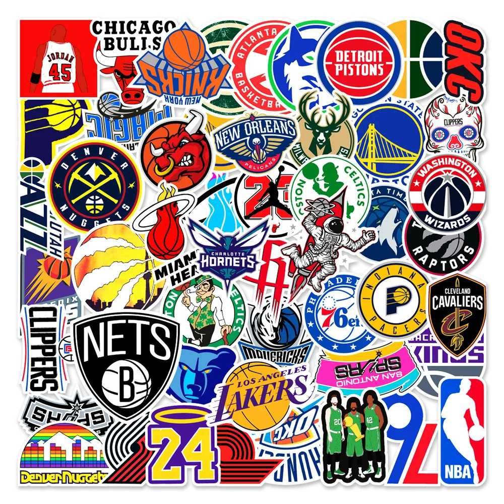 Водоустойчиви стикери 50х бр- NBA/Basketball/Lakers/Bulls/Spurs/Heat
