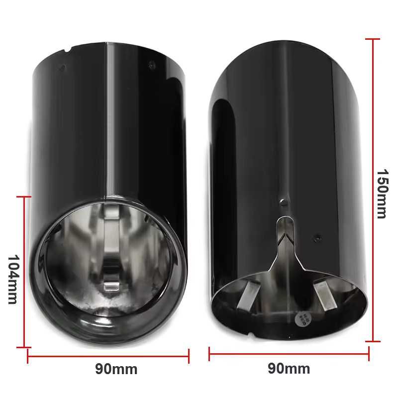 Set Tipsuri Ornamente Toba Evacuare BMW G20 G21 320 330, Negru Lucios