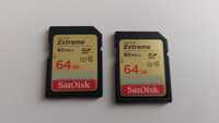 2 carduri SD Sandisk extreme sdxc 64GB